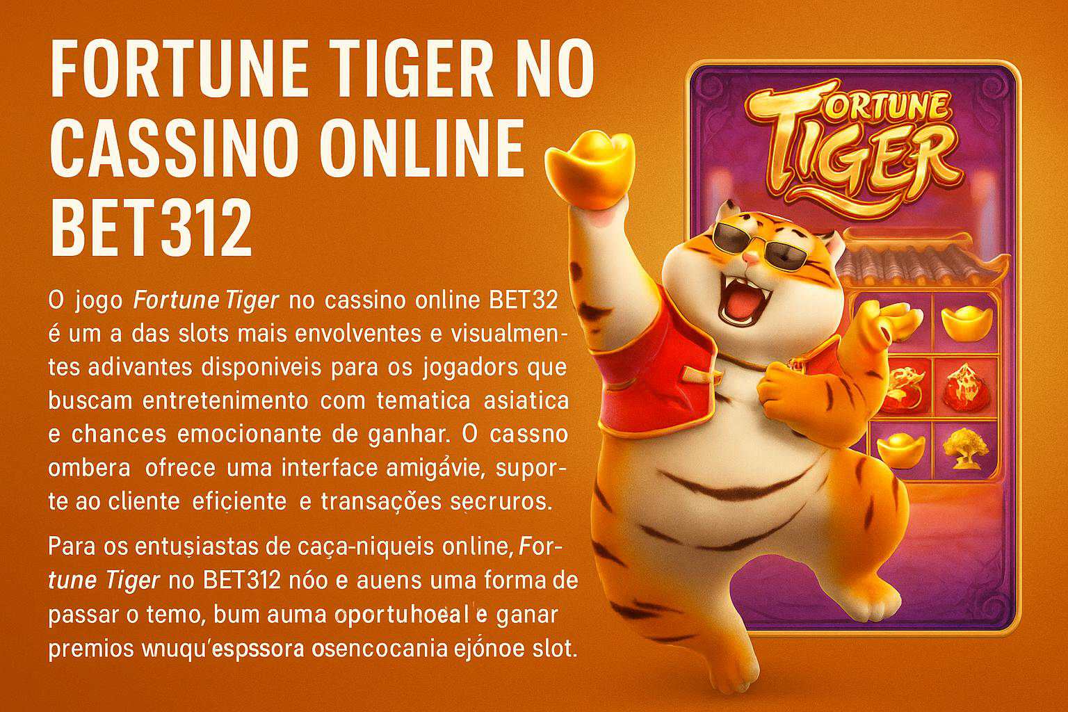 Fortune Tiger é um jogo imperdível no BET312 Casino